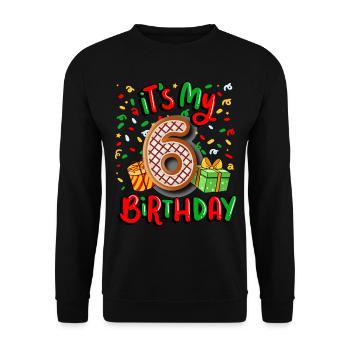 Es Ist Mein 6. Geburtstag Weihnachtsgeschenk 6. - Unisex Pullover - Schwarz - Vorne - Alina (178cm) & Michal (187cm)