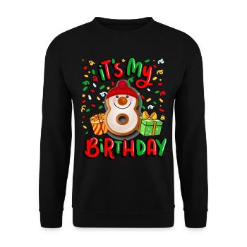 Es Ist Mein 8. Geburtstag Xmas Geschenk 8. - Unisex Pullover - Schwarz - Vorne - Alina (178cm) & Michal (187cm)