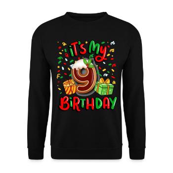 Es Ist Mein 9. Geburtstag Weihnachtsgeschenk 9. - Unisex Pullover - Schwarz - Vorne - Alina (178cm) & Michal (187cm)
