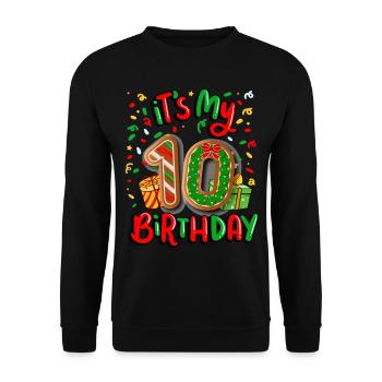 Es Ist Mein 10. Geburtstag Weihnachtsgeschenk 10. - Unisex Pullover - Schwarz - Vorne - Alina (178cm) & Michal (187cm)