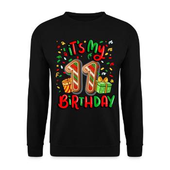 Es Ist Mein 11. Geburtstag Weihnachtsgeschenk 11. - Unisex Pullover - Schwarz - Vorne - Alina (178cm) & Michal (187cm)