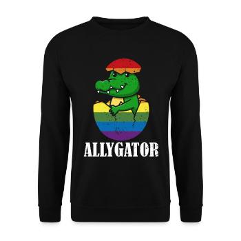 Allygator Hetero-allied alligator - Unisex Sweatshirt - black - Front - Alina (178cm) & Michal (187cm)