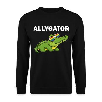 Allygator Hetero-allied alligator - Unisex Sweatshirt - black - Front - Alina (178cm) & Michal (187cm)