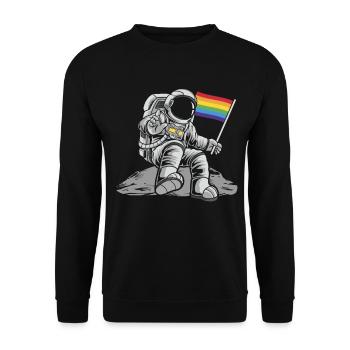 LGBT Gay Pride Flag Rainbow Room - Unisex Sweatshirt - black - Front - Alina (178cm) & Michal (187cm)