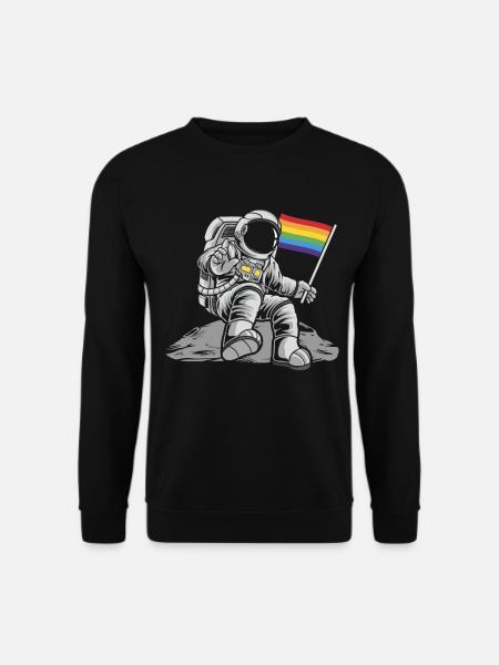 Lgbt Homosexuell Stolz Flagge Regenbogen Raum - Unisex Pullover - Schwarz