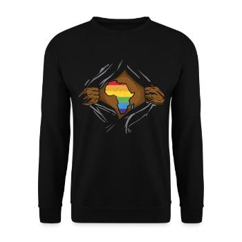 Juneteenth Lgbt Stolz Flagge Regenbogen Schwarz - Unisex Pullover - Schwarz - Vorne - Alina (178cm) & Michal (187cm)