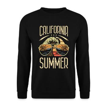 California Summer Getaway America California - Unisex Sweatshirt - black - Front - Alina (178cm) & Michal (187cm)