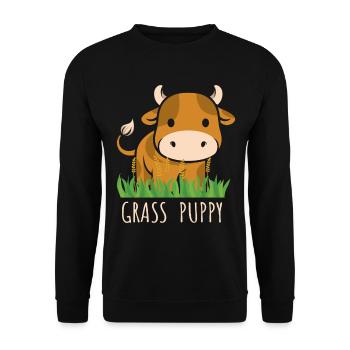 Schottischer Hochlandkuh-gras-welpen-kuhflüsterer - Unisex Pullover - Schwarz - Vorne - Alina (178cm) & Michal (187cm)