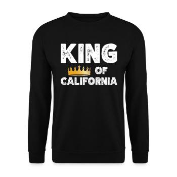 King of California America California USA - Unisex Sweatshirt - black - Front - Alina (178cm) & Michal (187cm)