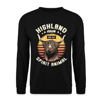 Hochlandkühe Sind Mein Geist-tier-gras-welpe - Unisex Pullover - Schwarz - Vorne - Alina (178cm) & Michal (187cm)