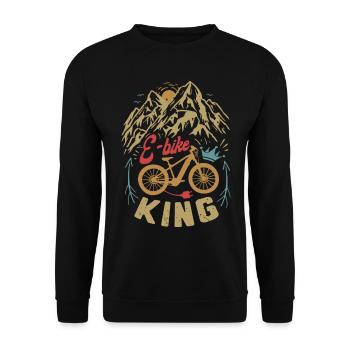 E-bike King Electric Bike Bike Cycling - Unisex Sweatshirt - black - Front - Alina (178cm) & Michal (187cm)