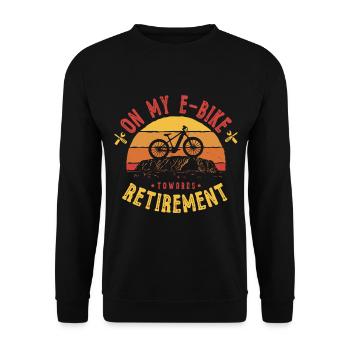 On my e-bike to the electric bike for the - Unisex Sweatshirt - black - Front - Alina (178cm) & Michal (187cm)