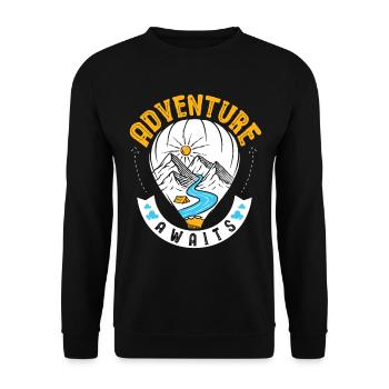 Abenteuer Erwartet - Unisex Pullover - Schwarz - Vorne - Alina (178cm) & Michal (187cm)