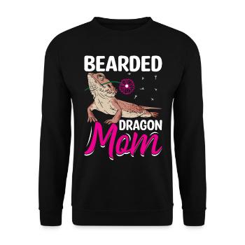 Bartagame Mama Echse Reptil Haustier Terrarium - Unisex Pullover - Schwarz - Vorne - Alina (178cm) & Michal (187cm)