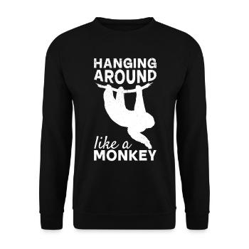 Traîner comme un singe - Drôle de singe Orangu - Sweat-shirt Unisexe - noir - Devant - Alina (178cm) & Michal (187cm)