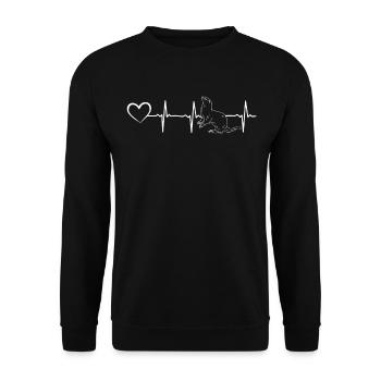 Otter Heartline Heart Otter Animal - Sea Otter Hea - Unisex Sweatshirt - black - Front - Alina (178cm) & Michal (187cm)