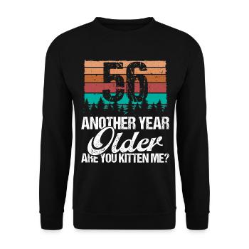 56 Year Old Funny Cat Lover Humor Kitten Me Idea - Unisex Pullover - Schwarz - Vorne - Alina (178cm) & Michal (187cm)