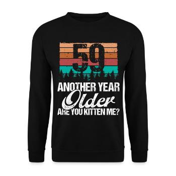 59 Year Old Funny Cat Lover Humor Kitten Me Idea - Unisex Pullover - Schwarz - Vorne - Alina (178cm) & Michal (187cm)