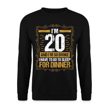 20 Idea Funny Go to Sleep for Dinner Year Humor - Unisex Pullover - Schwarz - Vorne - Alina (178cm) & Michal (187cm)