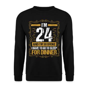24 Idea Funny Go to Sleep for Dinner Year Humor - Unisex Pullover - Schwarz - Vorne - Alina (178cm) & Michal (187cm)