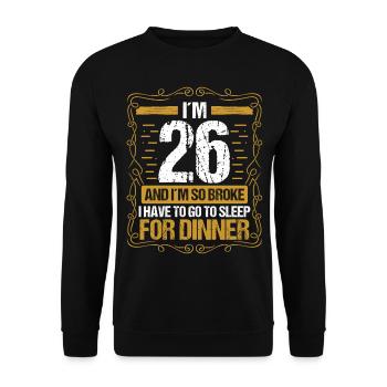 26 Idea Funny Go to Sleep for Dinner Year Humor - Unisex Pullover - Schwarz - Vorne - Alina (178cm) & Michal (187cm)