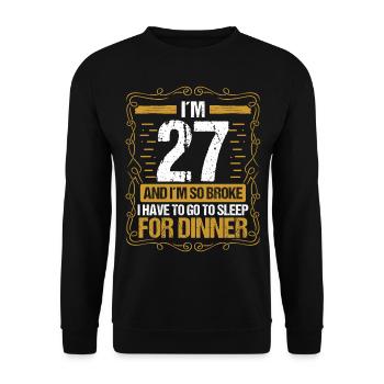 27 Idea Funny Go to Sleep for Dinner Year Humor - Unisex Pullover - Schwarz - Vorne - Alina (178cm) & Michal (187cm)