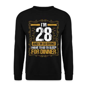 28 Idea Funny Go to Sleep for Dinner Year Humor - Unisex Pullover - Schwarz - Vorne - Alina (178cm) & Michal (187cm)