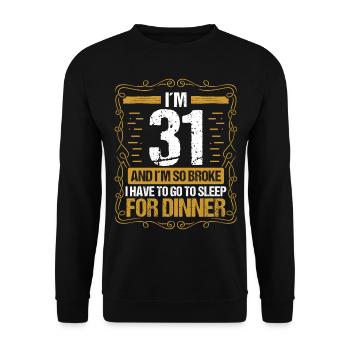 31 Idée drôle Allez dormir pour le dîner Humour de l’année - Sweat-shirt Unisexe - noir - Devant - Alina (178cm) & Michal (187cm)