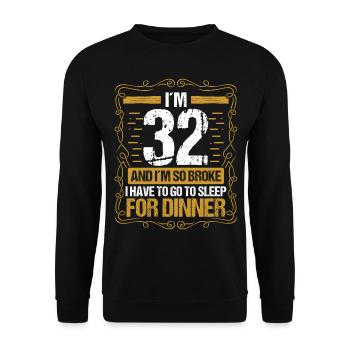 32 Idea Funny Go to Sleep for Dinner Year Humor - Unisex Pullover - Schwarz - Vorne - Alina (178cm) & Michal (187cm)