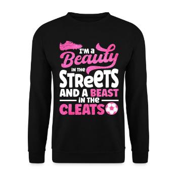 À A Beauty In The Streets et A Beast In The - Sweat-shirt Unisexe - noir - Devant - Alina (178cm) & Michal (187cm)