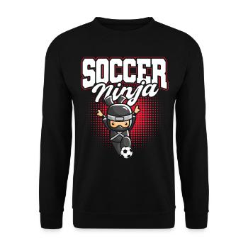 Joueur de football ninja mignon amoureux du football drôle - Sweat-shirt Unisexe - noir - Devant - Alina (178cm) & Michal (187cm)