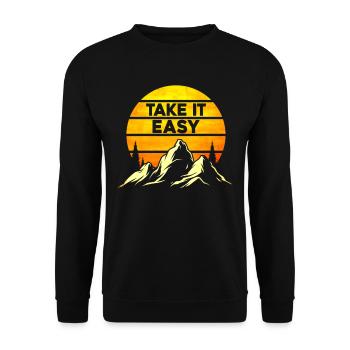 Take It Easy Camping - Unisex Sweatshirt - black - Front - Alina (178cm) & Michal (187cm)