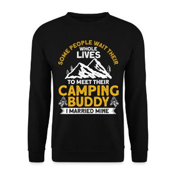 Cool Camping Buddies Gift Camping Buddy - Unisex Sweatshirt - black - Front - Alina (178cm) & Michal (187cm)