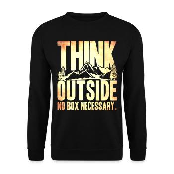Think Outside No Necessary - Unisex Sweatshirt - black - Front - Alina (178cm) & Michal (187cm)