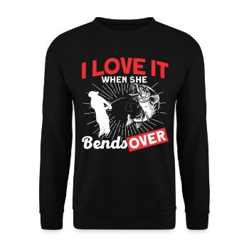 I Love It When She bends Over - Unisex Sweatshirt - black - Front - Alina (178cm) & Michal (187cm)