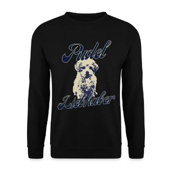 Pudel Liebhaber Hundemotiv Vintage Hund - Unisex Pullover - Schwarz - Vorne - Alina (178cm) & Michal (187cm)