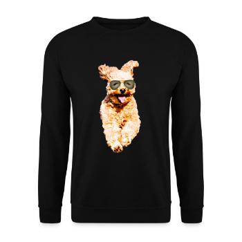 Poodle Dog with Vintage Sunglasses Dog Motif - Unisex Sweatshirt - black - Front - Alina (178cm) & Michal (187cm)