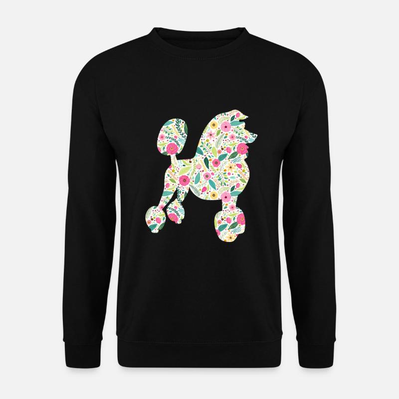 Damen Pudel Hund Blumen Damen Hundemotiv - Unisex Pullover - Schwarz