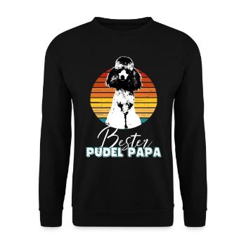 Herren Bester Pudel Papa Hund Herren Vintage Hunde - Unisex Pullover - Schwarz - Vorne - Alina (178cm) & Michal (187cm)