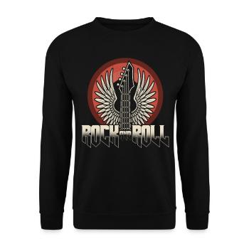 Rock and Roll Gitarren - Unisex Pullover - Schwarz - Vorne - Alina (178cm) & Michal (187cm)