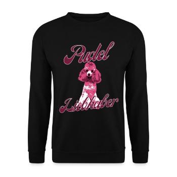 Pudel Liebhaber Hundemotiv Vintage Hund - Unisex Pullover - Schwarz - Vorne - Alina (178cm) & Michal (187cm)