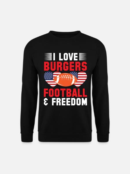 I Love Burgers Football & Freedom - Unisex Pullover - Schwarz