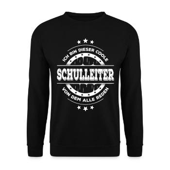 Schulleiter Geburtstag Schule Rektor Geschenk - Unisex Pullover - Schwarz - Vorne - Alina (178cm) & Michal (187cm)