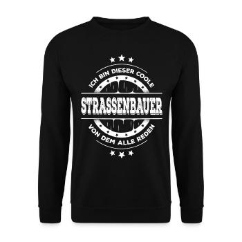 Strassenbauer Geburtstag Bauarbeiter Geschenk - Unisex Pullover - Schwarz - Vorne - Alina (178cm) & Michal (187cm)