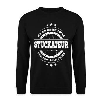 Stuckateur Geburtstag Facharbeiter Geschenk - Unisex Pullover - Schwarz - Vorne - Alina (178cm) & Michal (187cm)