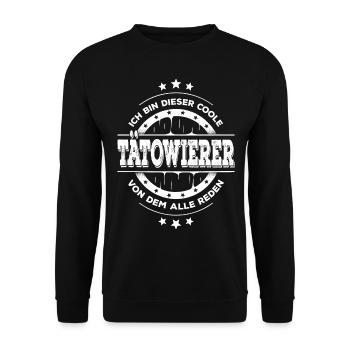 Tätowierer Geburtstag Tattoo Künstler Geschenk - Unisex Pullover - Schwarz - Vorne - Alina (178cm) & Michal (187cm)