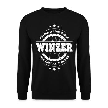 Winzer Kollegen Geburtstag Weinbauer Geschenk - Unisex Pullover - Schwarz - Vorne - Alina (178cm) & Michal (187cm)