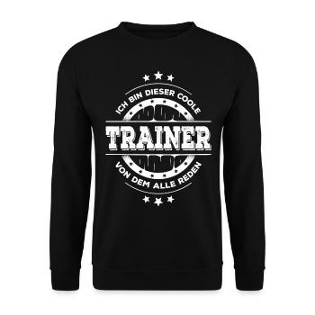 Trainer Kollegen Geburtstag Sport Geschenk - Unisex Pullover - Schwarz - Vorne - Alina (178cm) & Michal (187cm)