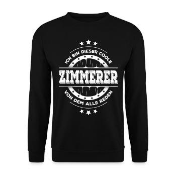 Zimmerer Kollegen Geburtstag Zimmermann Geschenk - Unisex Pullover - Schwarz - Vorne - Alina (178cm) & Michal (187cm)