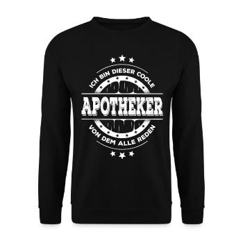 Apotheker Geburtstag Pharmazeuten Geschenk - Unisex Pullover - Schwarz - Vorne - Alina (178cm) & Michal (187cm)